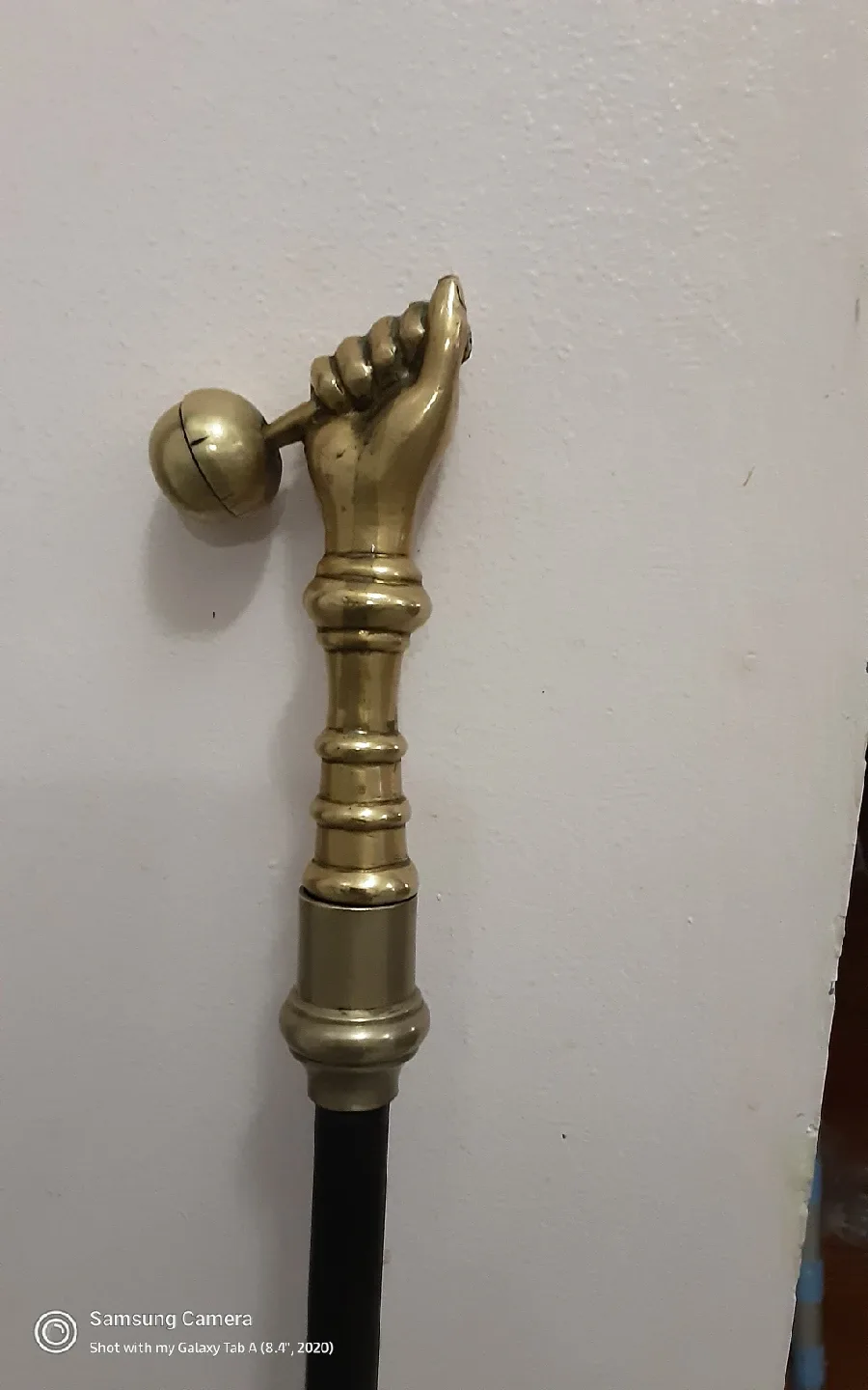 Vintage Walking Stick with Hand Handle,brass handel. image indicator(7)