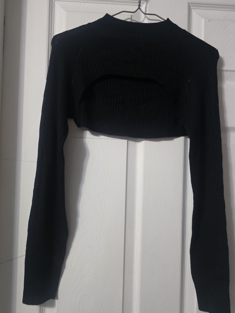 Revamped Black Tank Top & Cropped Sweater Set - photo 2