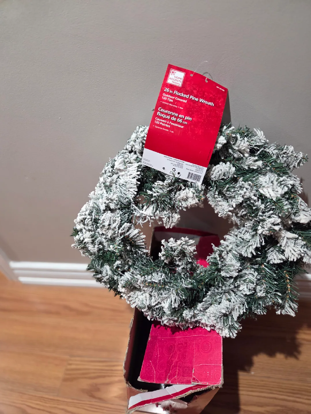 Home Accents Holiday 26" Flocked Pine Wreath - New image indicator(3)