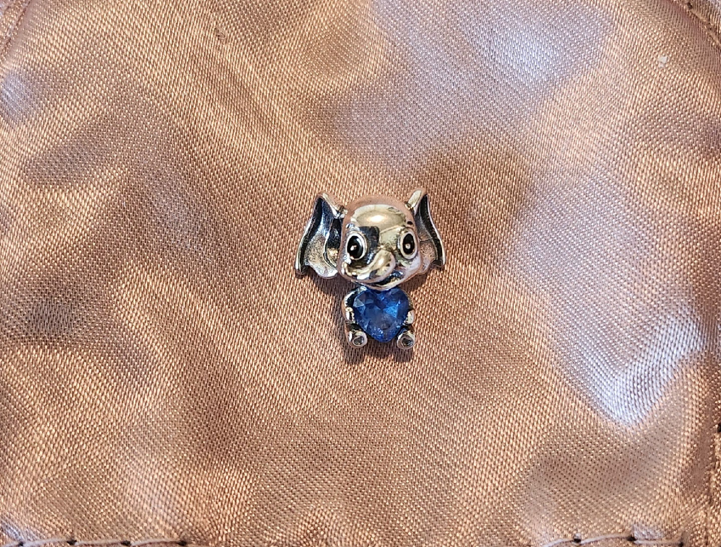 Elephant Charm with Blue Heart