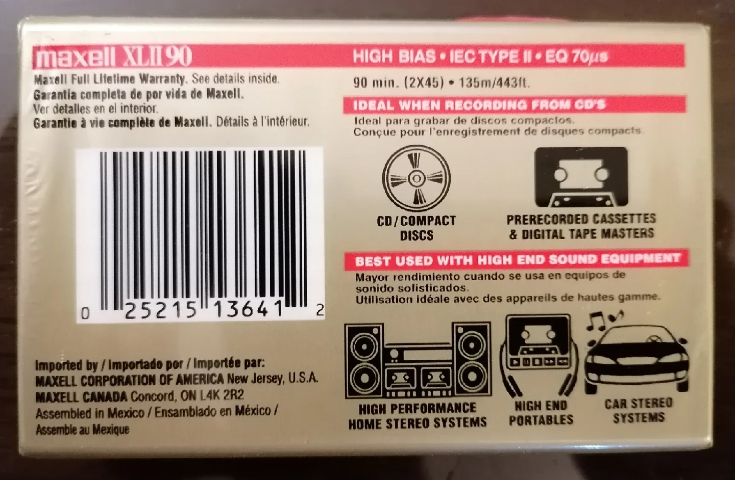 Maxell XLII 90 Audio Cassette Tape - High Bias image indicator(2)
