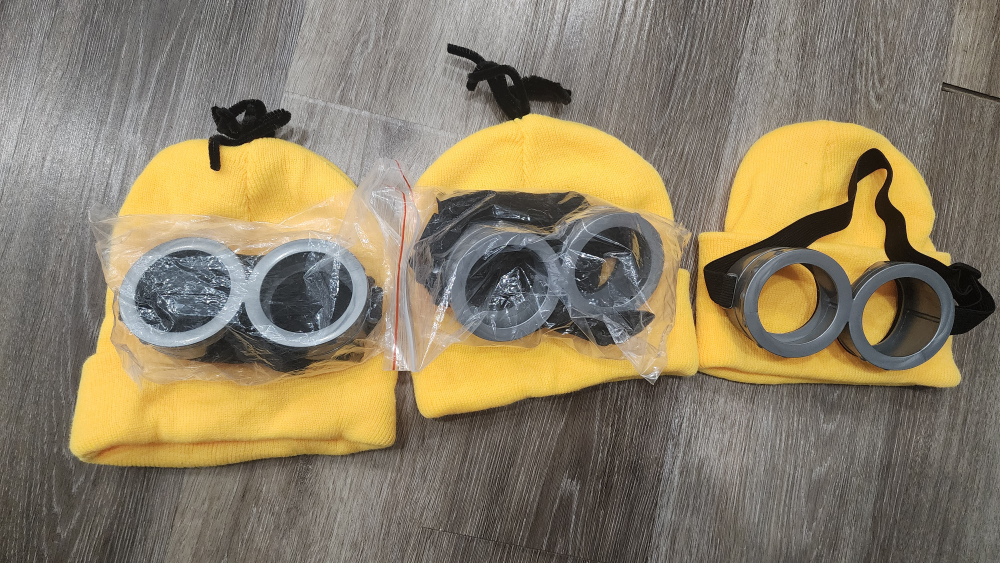 Minion Hat, Goggles, and Gloves Set