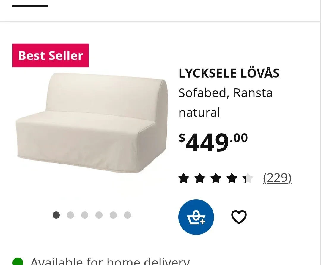 IKEA LYCKSELE LÖVÅS Sofabed, Ransta Natural image indicator(2)
