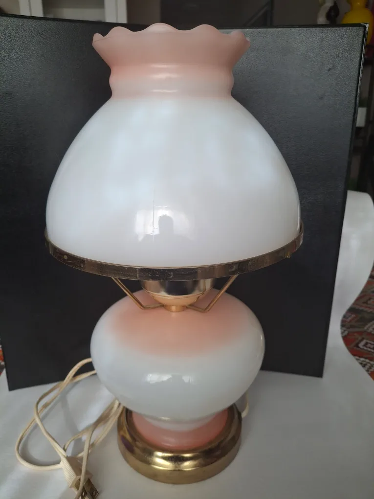 Vintage Milk Glass Hurricane Lamp thumbnail