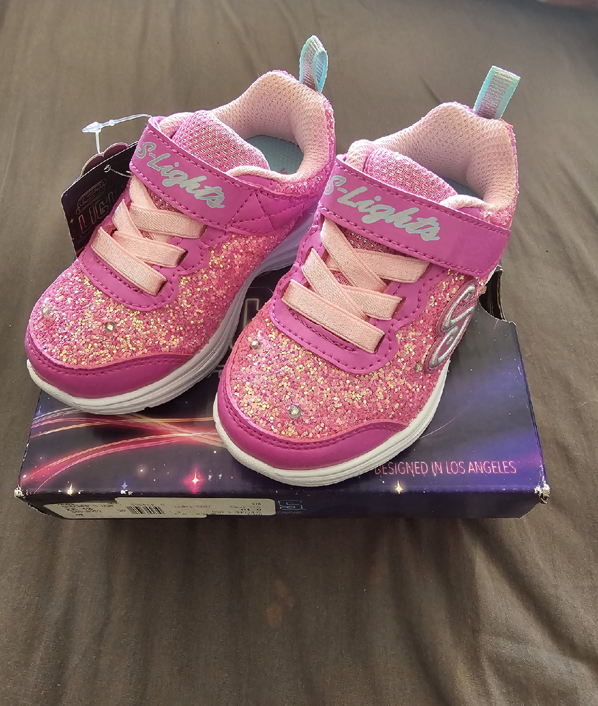 Skechers S Lights Glimmer Kicks Glitter N' Glow - Size 5