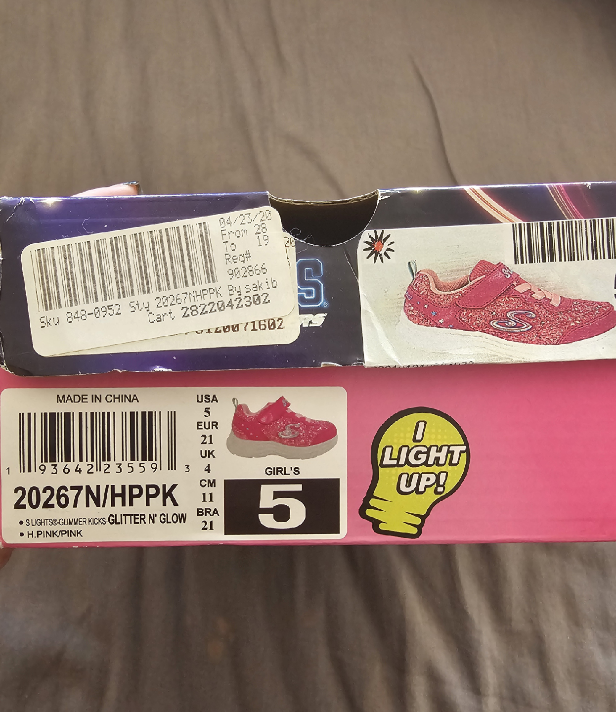 Skechers S Lights Glimmer Kicks Glitter N' Glow - Size 5 - photo 3
