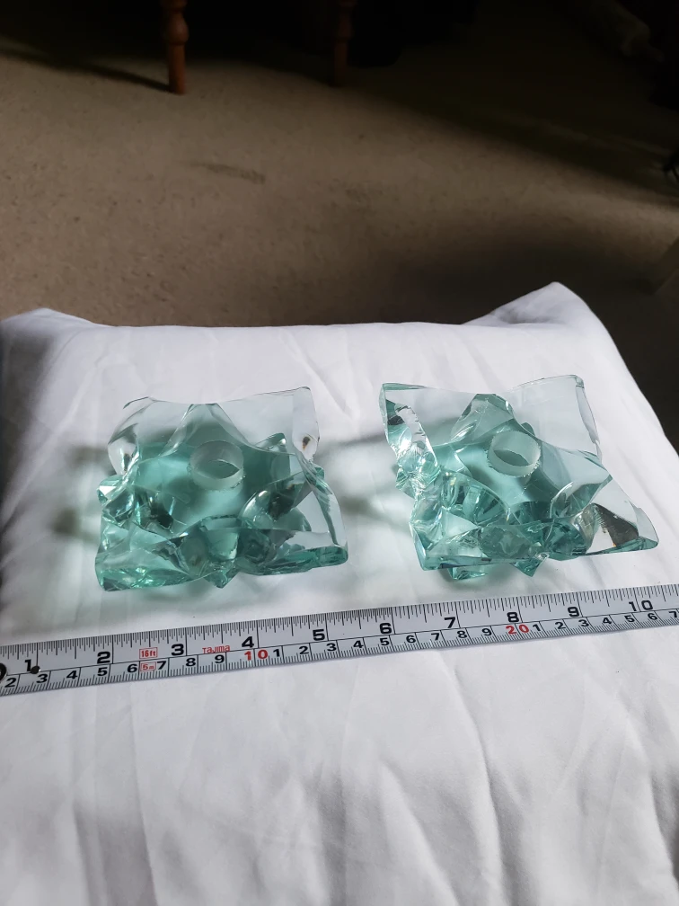 Decorative Glass Candle Holders - Set of 2 - photo 2