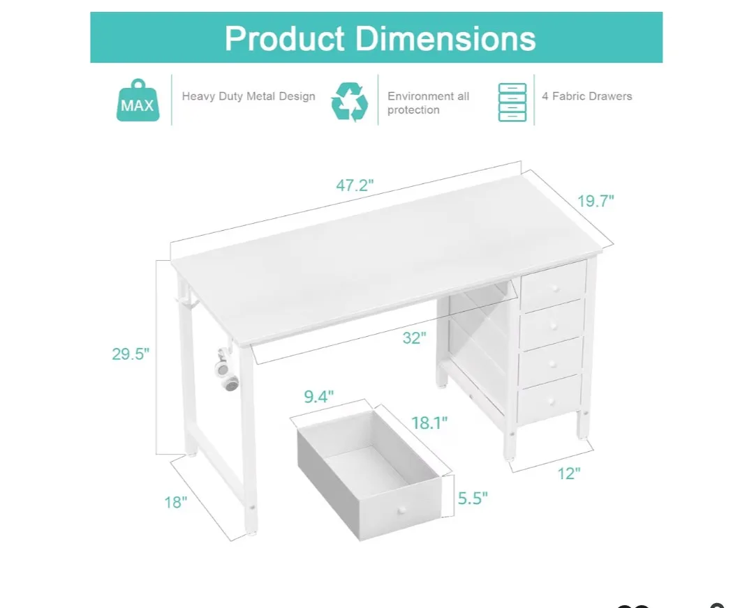 Computer Desk 47" image indicator(3)