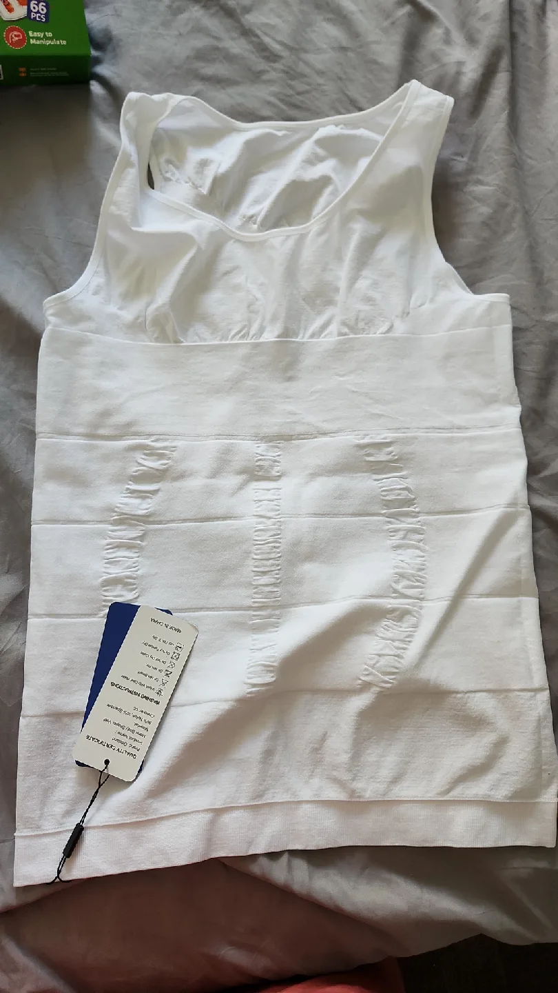 Odoland Mens Body Shaper Vest - White