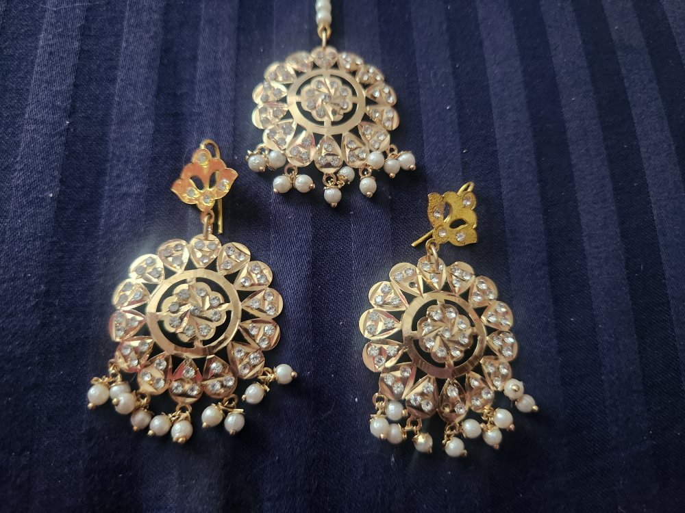 Earrings & Tikka Set, Gold Colour - photo 3