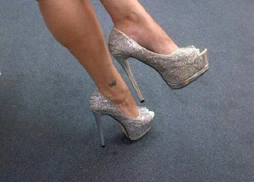 Silver Glitter Platform Heels thumbnail