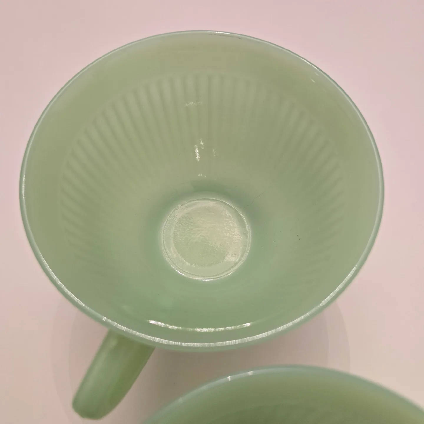 Set of 2 Fireking Jadeite Teacups and Saucers image indicator(5)