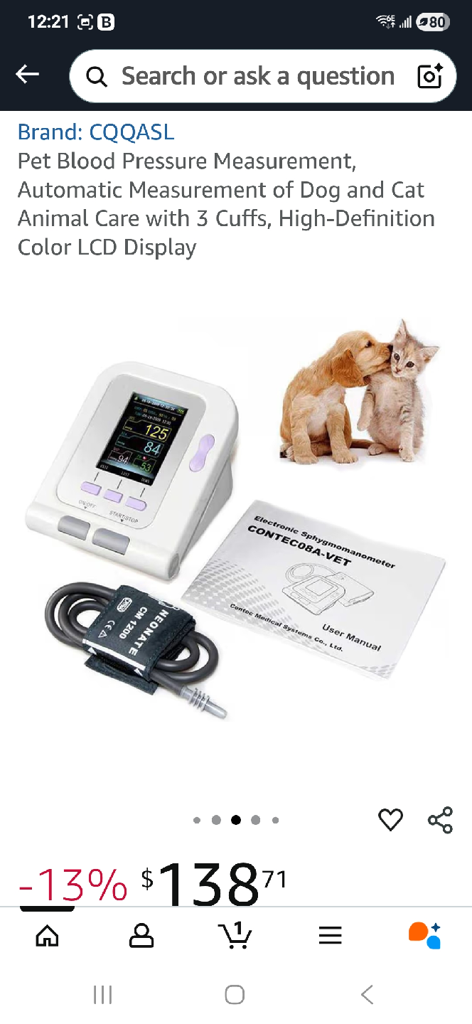 CQQASL Pet Blood Pressure Monitor