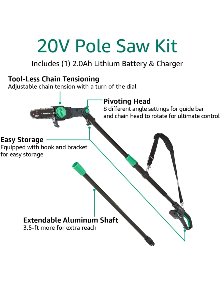 Denali by SKIL 20V Brushed 8-Inch Pole Saw Kit - photo 4