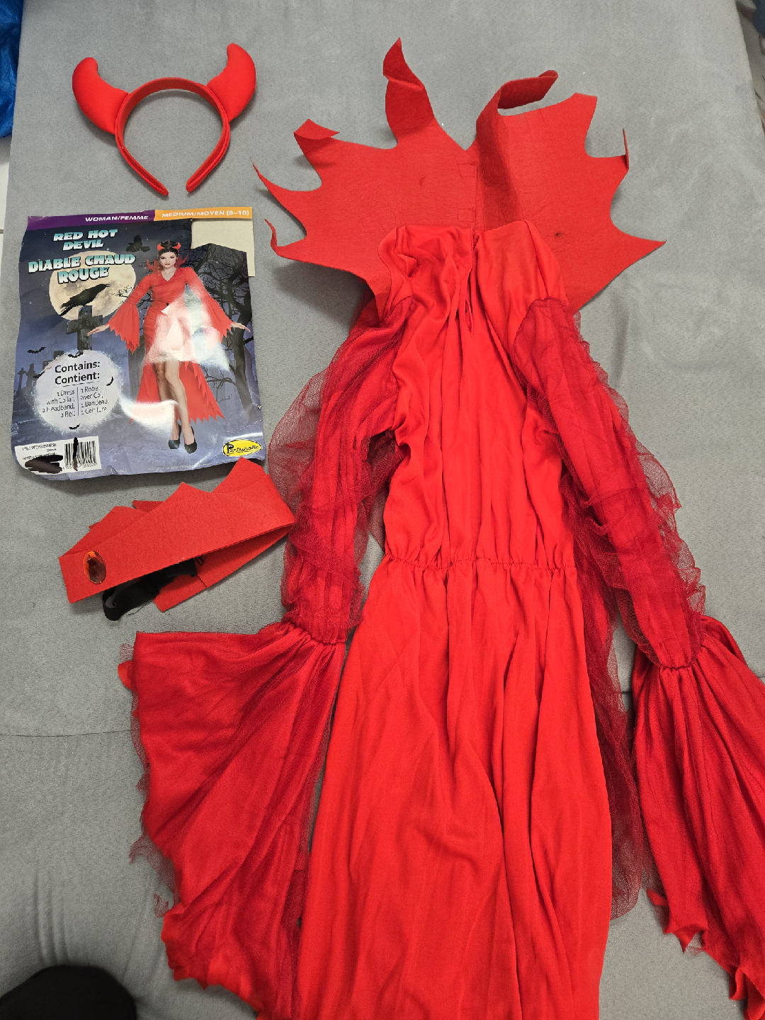 Adult woman's halloween costume red devil size medium - photo 3