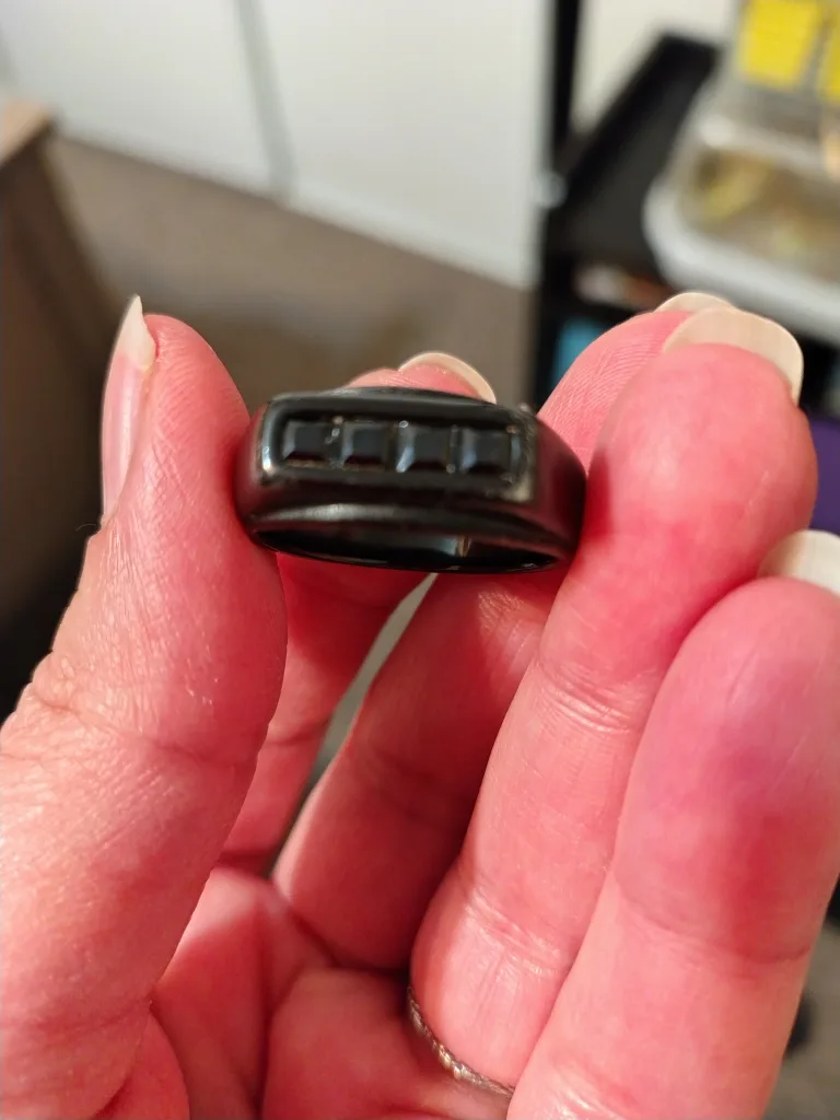 Black Men's Ring with Dark Stones image indicator(4)