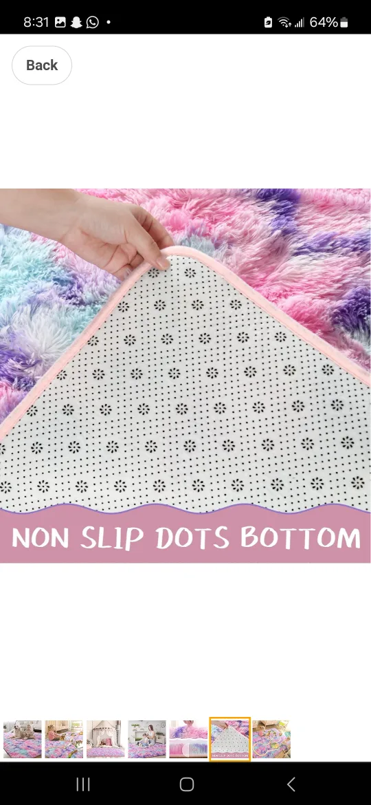 Rainbow Shaggy Rug - Kids Play rug image indicator(3)