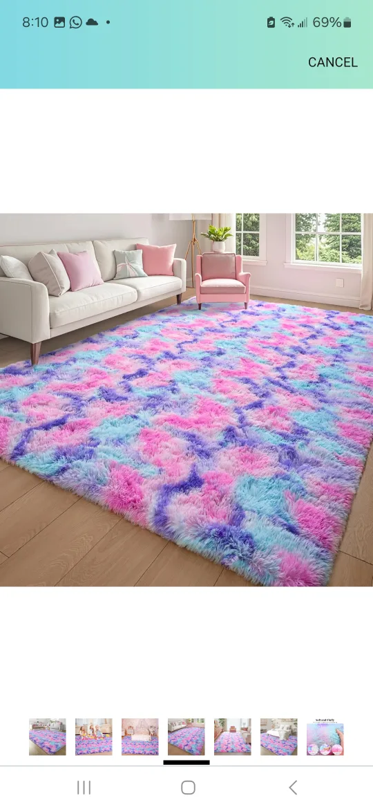 Rainbow Shaggy Rug - Kids Play rug image indicator(6)