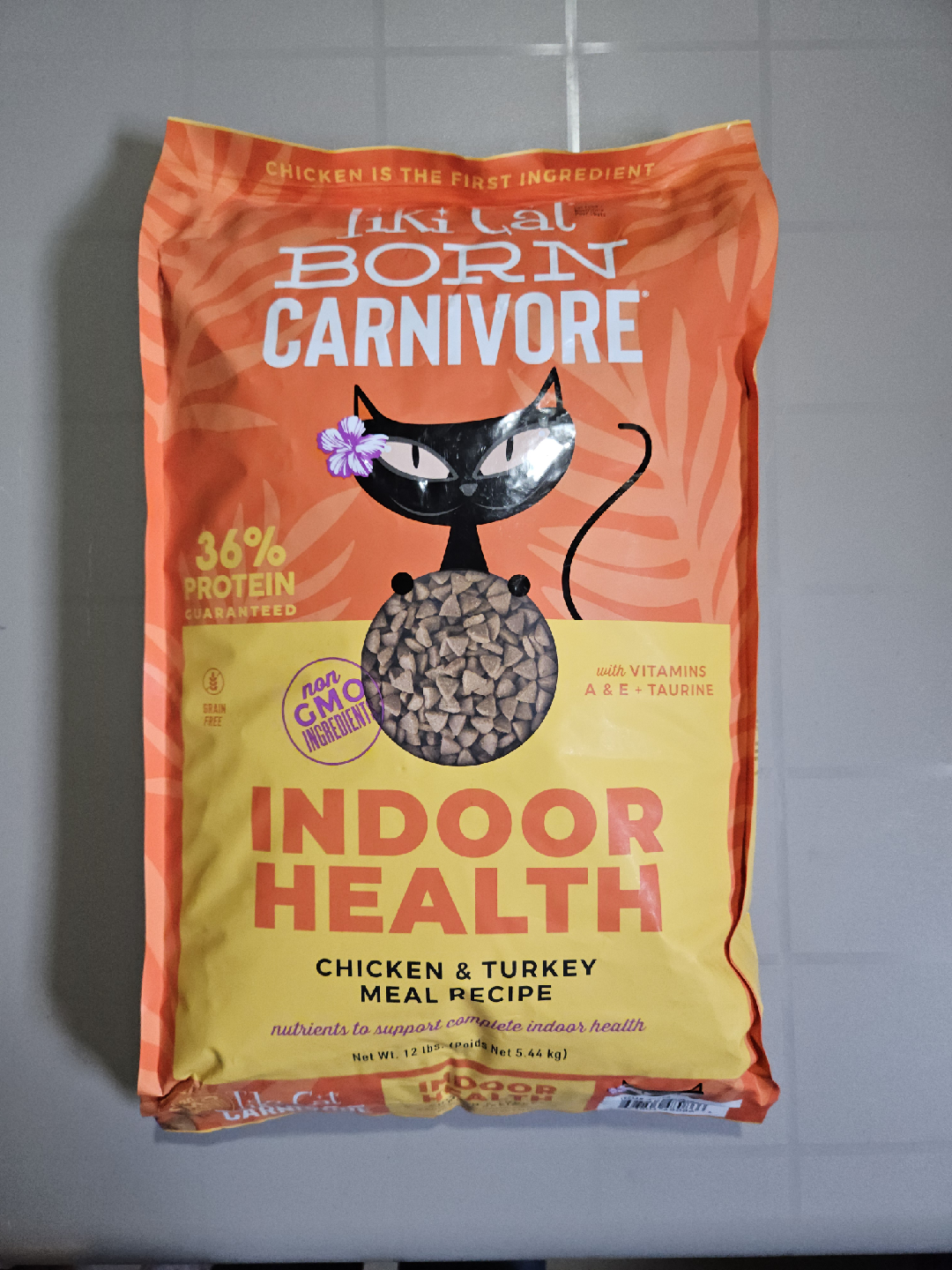 New/Sealed (12 lb/5.44kg) Tiki Cat Born Carnivore Cat Food