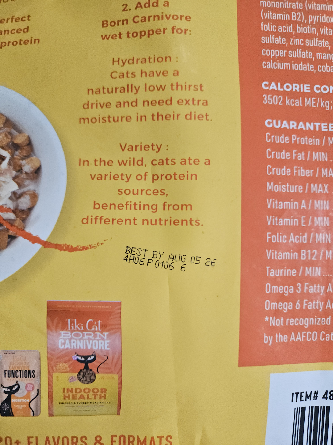 New/Sealed (12 lb/5.44kg) Tiki Cat Born Carnivore Cat Food - photo 2