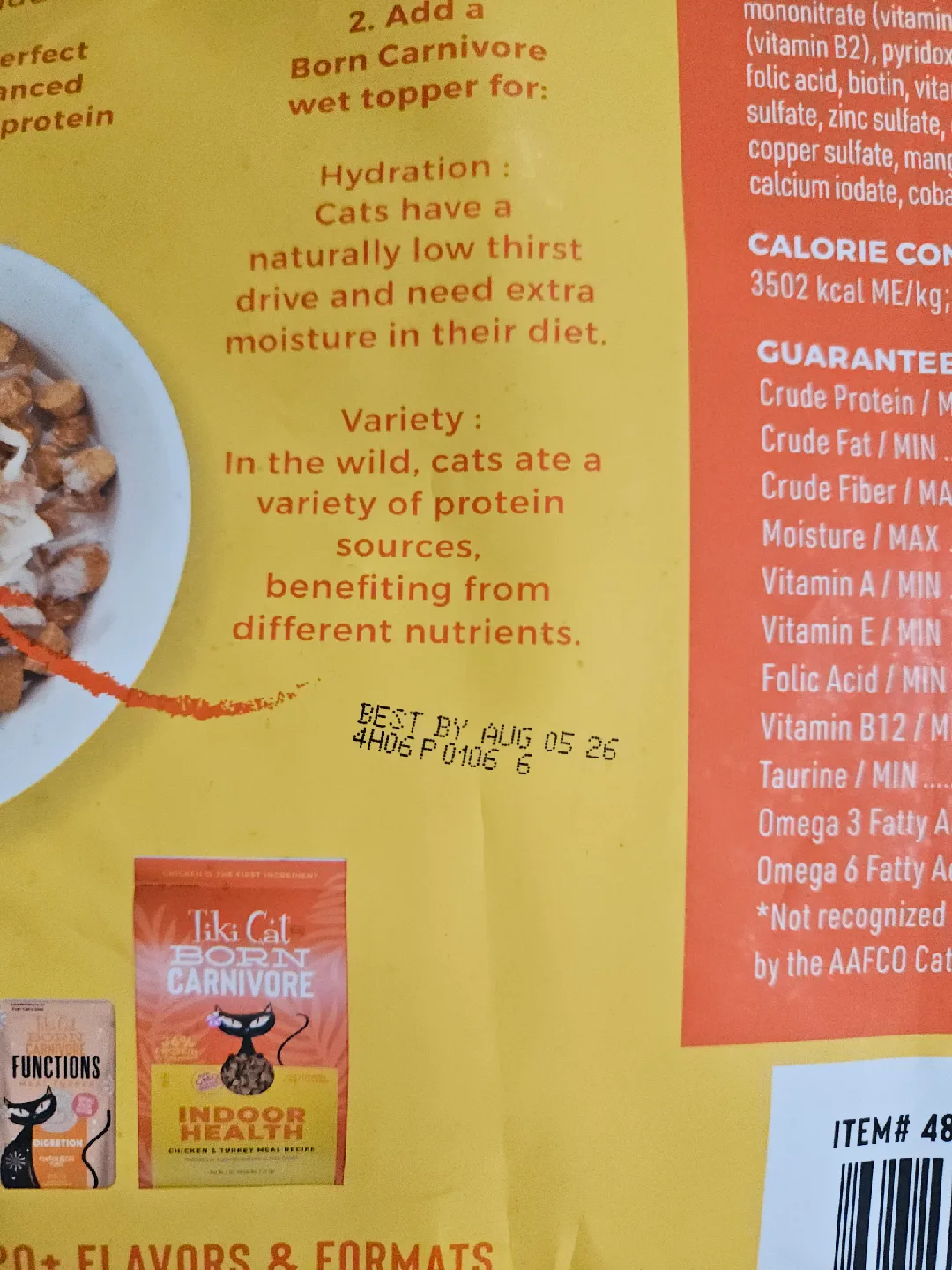 New/Sealed (12 lb/5.44kg) Tiki Cat Born Carnivore Cat Food image indicator(2)