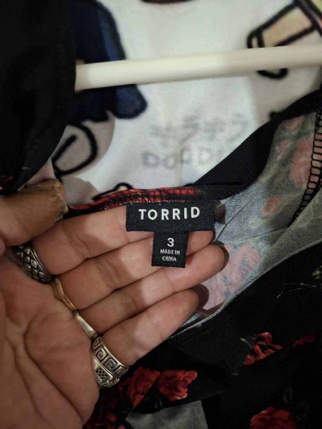 Torrid Black Floral Rose Dress - Size 3