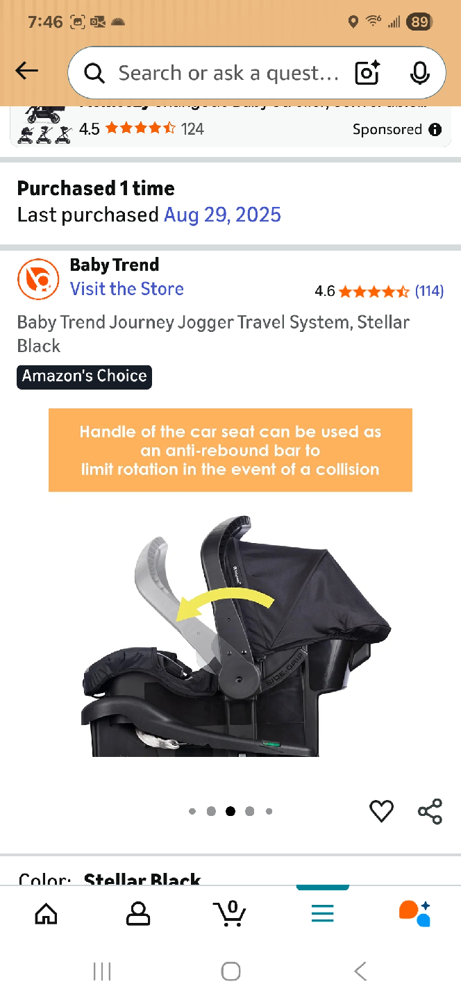 Baby Trend Infant Car Seat - Stellar Black - photo 5