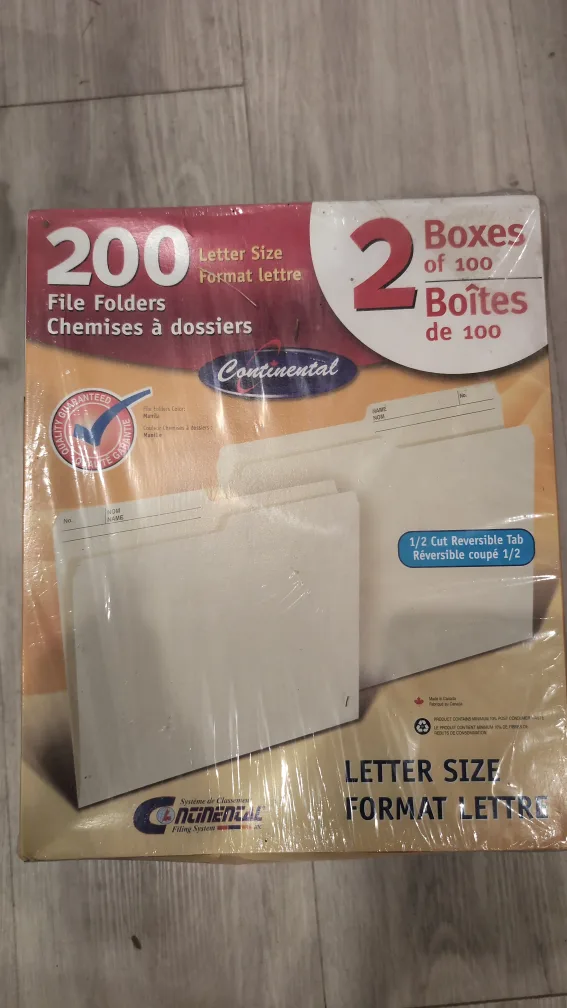 Continental 200 File Folders - Letter Size thumbnail