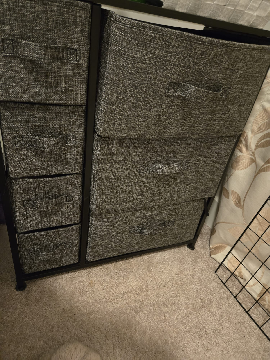 Grey Fabric Storage Dresser