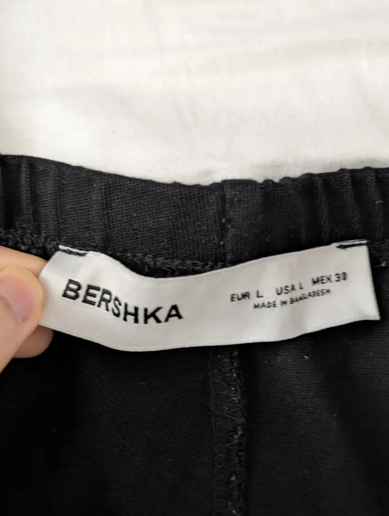 Bershka Black Shorts Lounge Shorts - Size L 100% cotton image indicator(2)