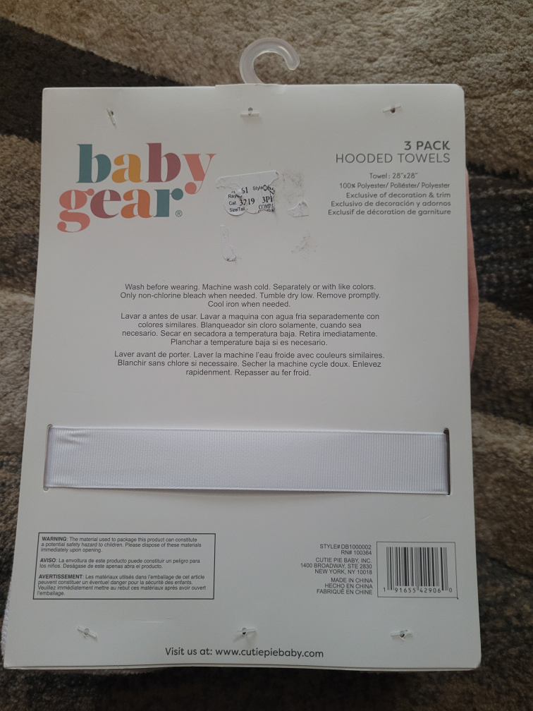 Baby Gear 3-Pack Hooded Towels - New - photo 2