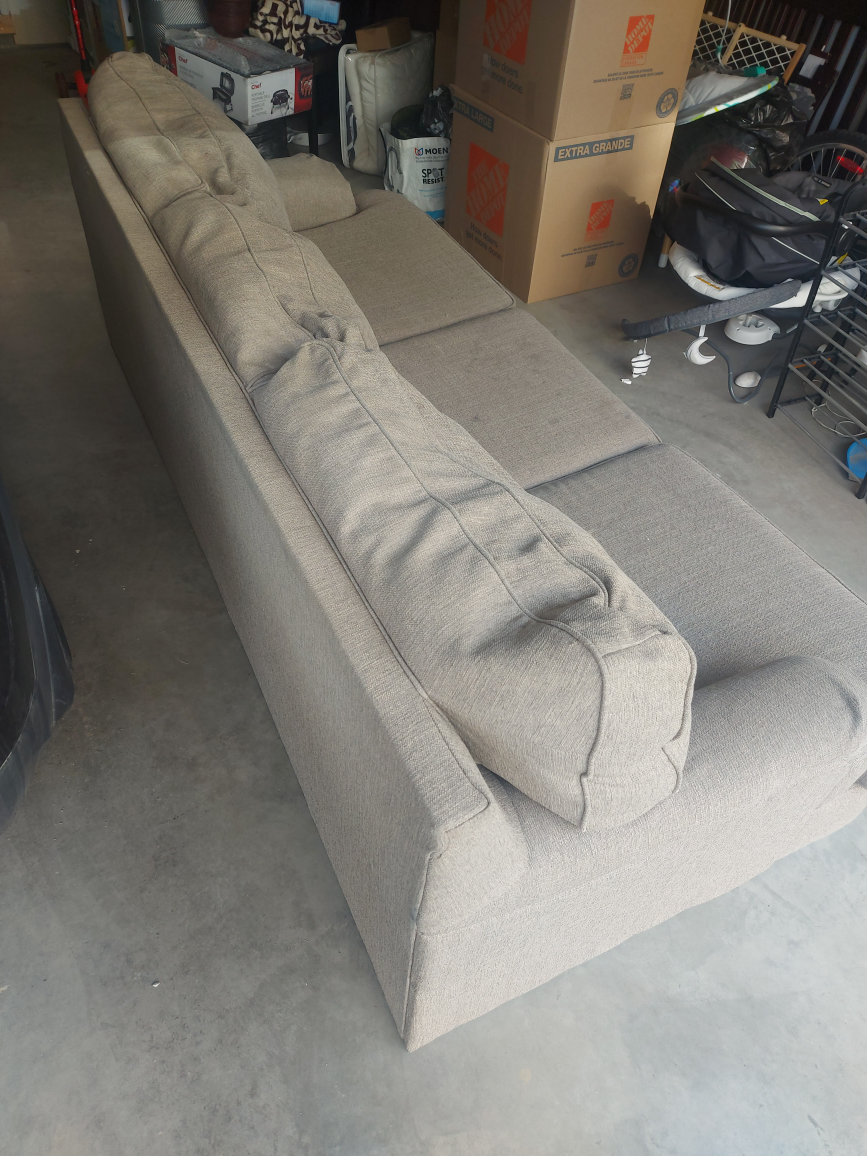 Beige Three-Seat Sofa