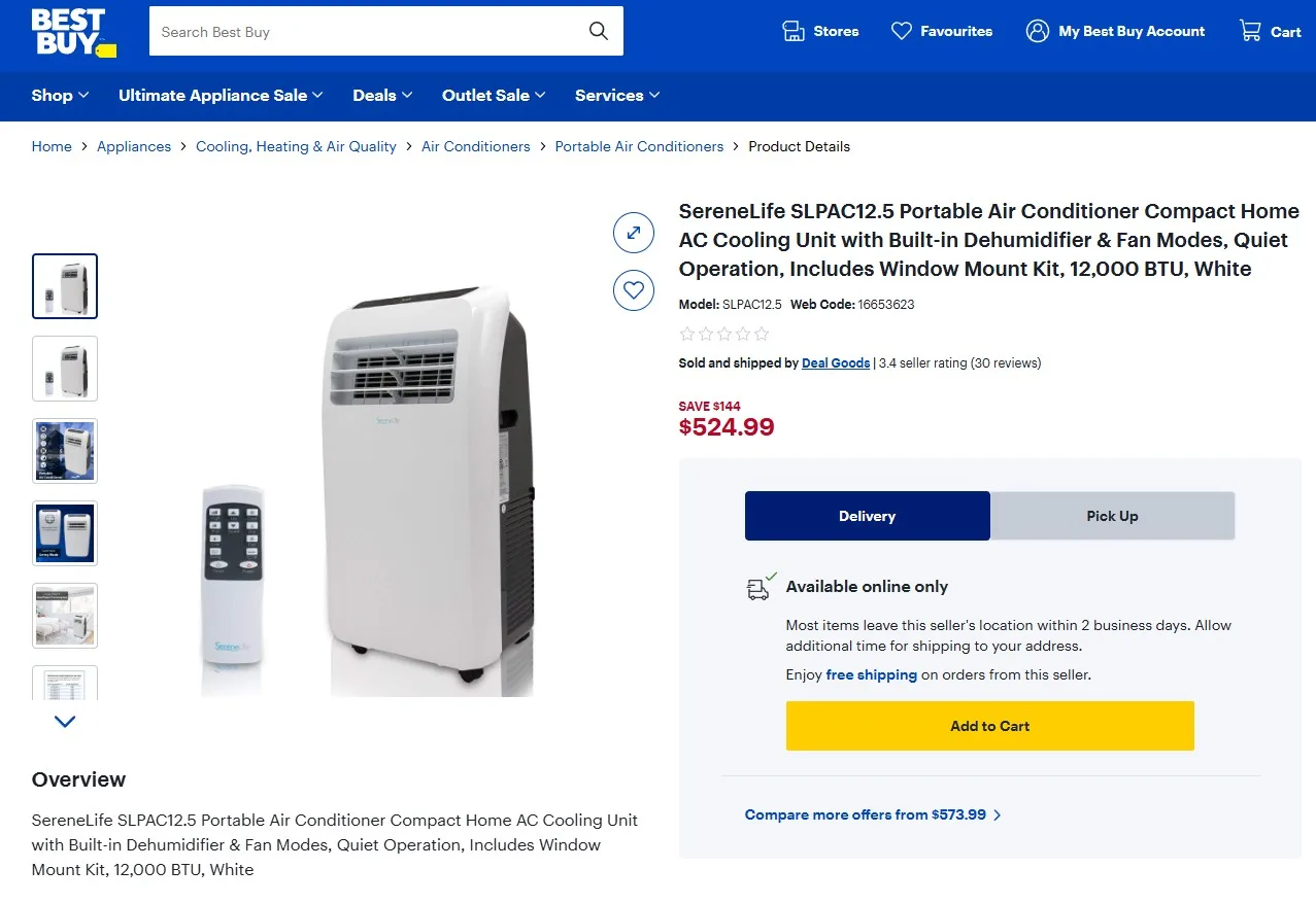 Brand New Serenelife Portable Air Conditioner For Sale image indicator(8)