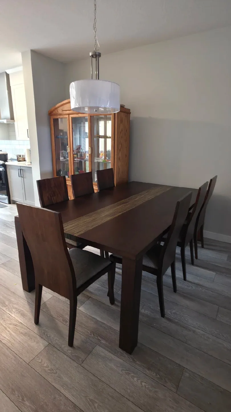 Wooden Dining Table with 7 Chairs image indicator(2)