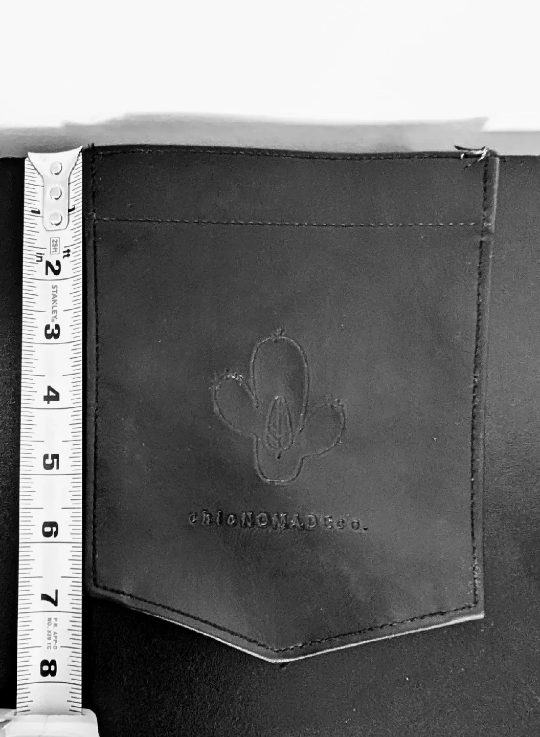 Faux leather patch pocket image indicator(3)