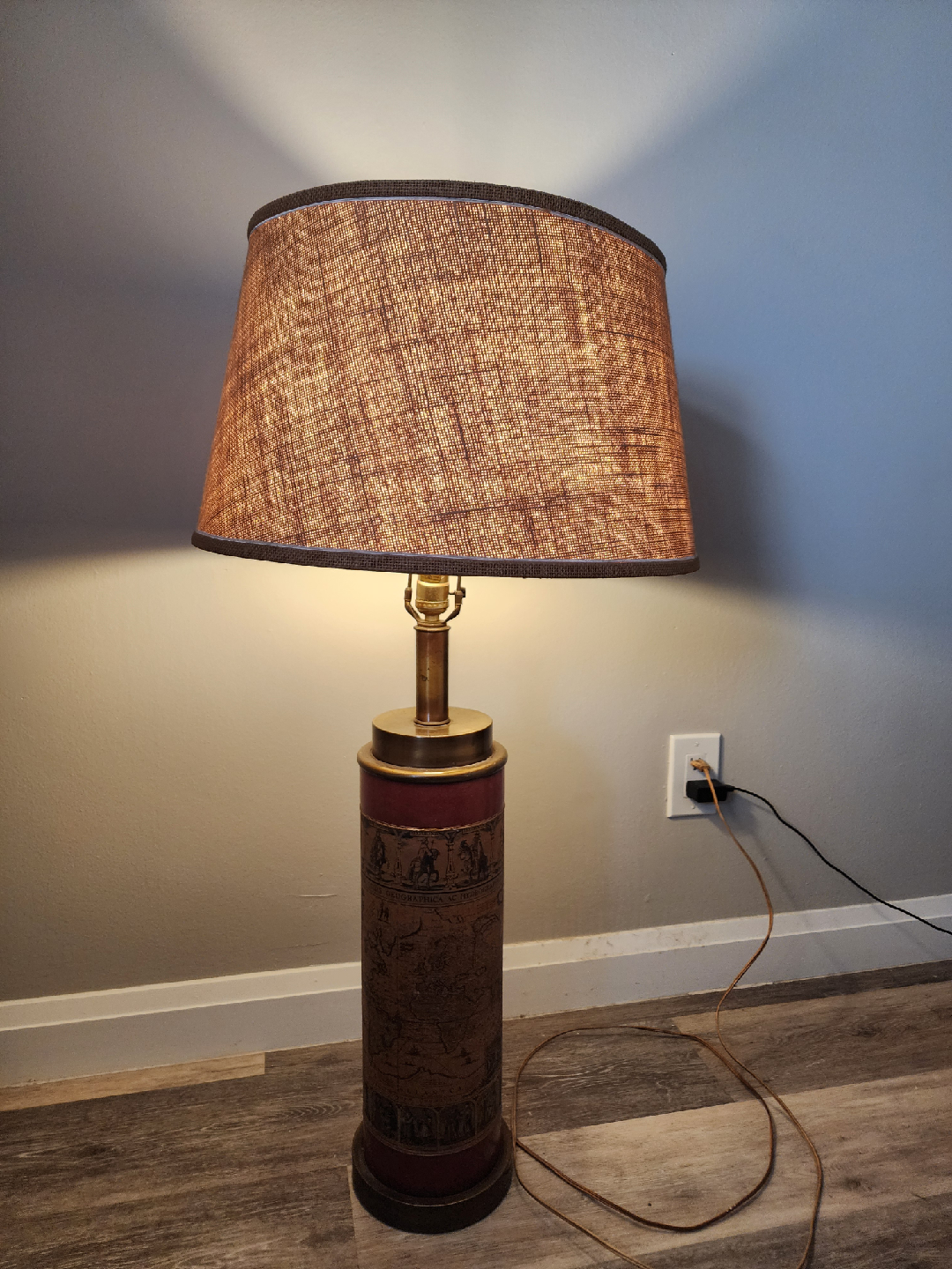 Vintage Style Map Design Floor Lamp