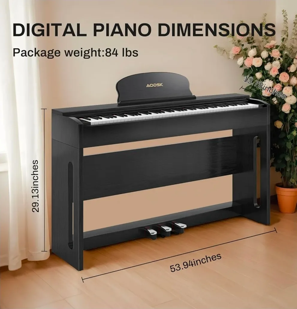 AODSK 88-Key Digital Piano - Weighted Keyboard image indicator(2)