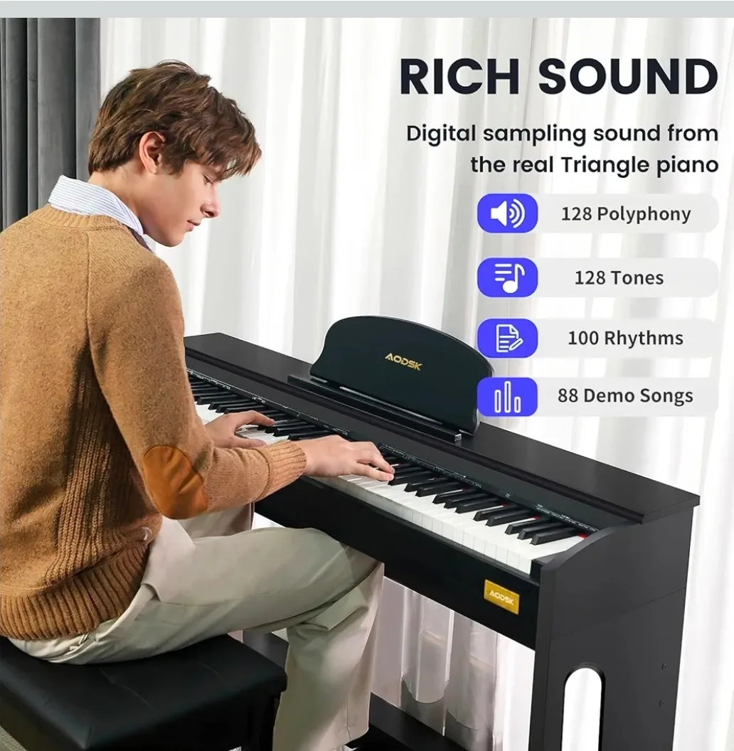 AODSK 88-Key Digital Piano - Weighted Keyboard image indicator(3)