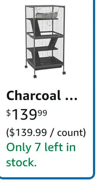 PawHut 70.75" Rolling Small Animal Cage - Charcoal image indicator(3)