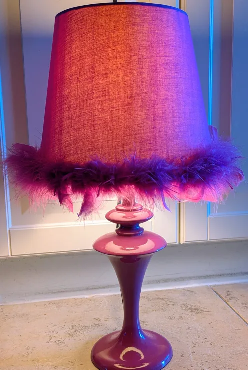 Purple Feathered Table Lamp thumbnail