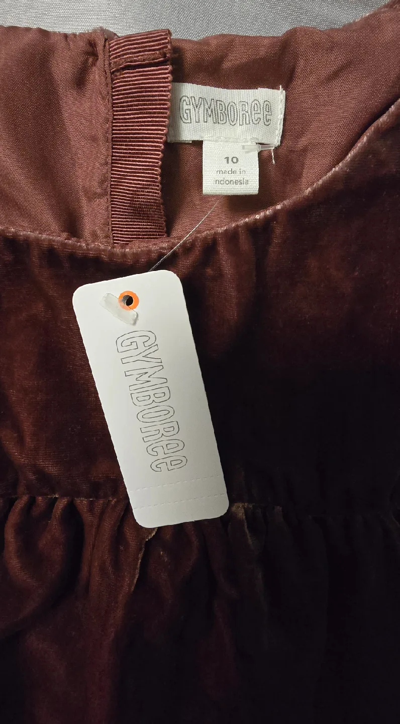 NEW! Girls Gymboree Brown Velvet Dress - Size 10 Youth image indicator(8)