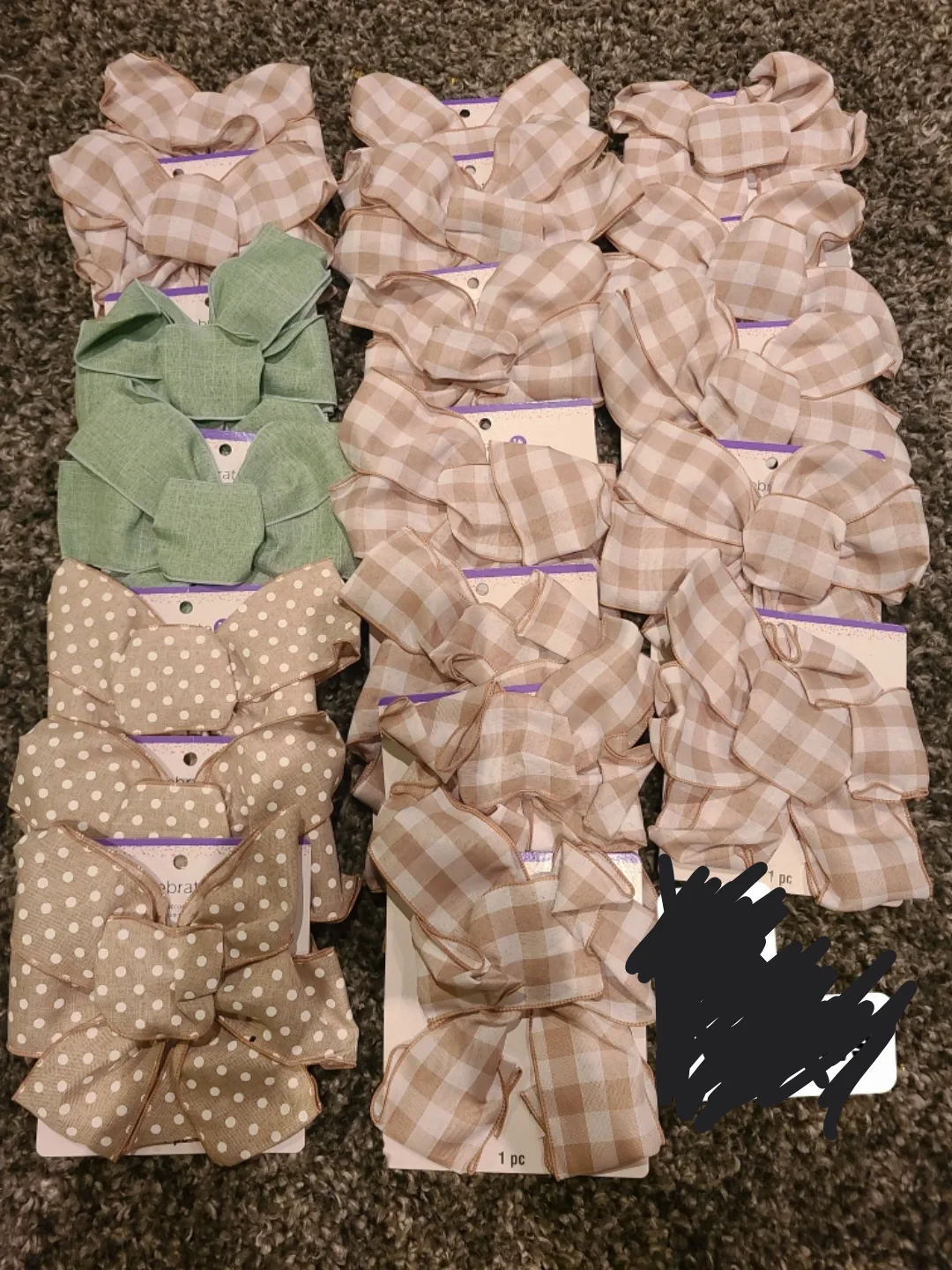 Fall Fabric Bows - Gingham and Polka Dot image indicator(3)