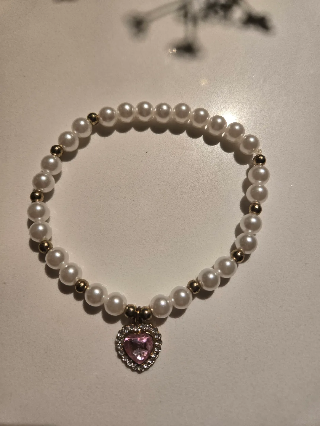 Pearl & Heart Charm Cat Collar image indicator(2)