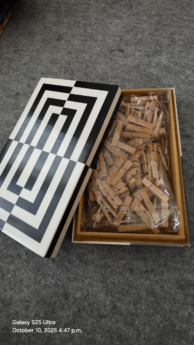 Handmade Wooden Decorative Box.with wooden clips image indicator(2)