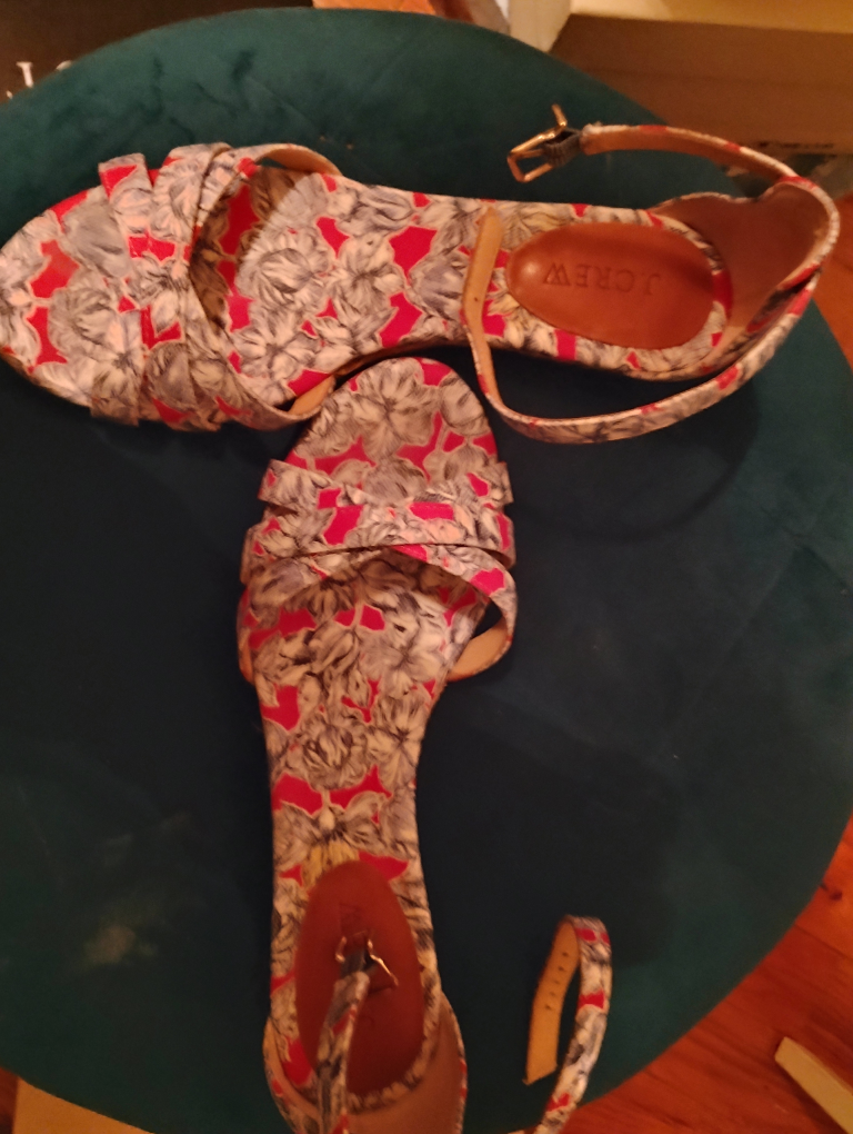 J. Crew Floral Espadrille Wedge Sandals