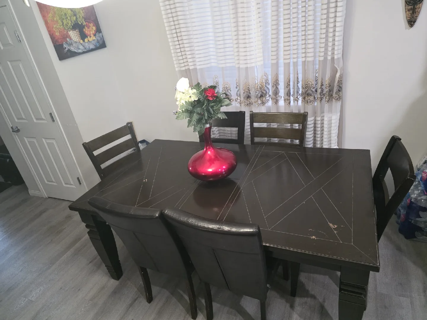 Dark Brown Dining Table with 6 Chairs image indicator(7)