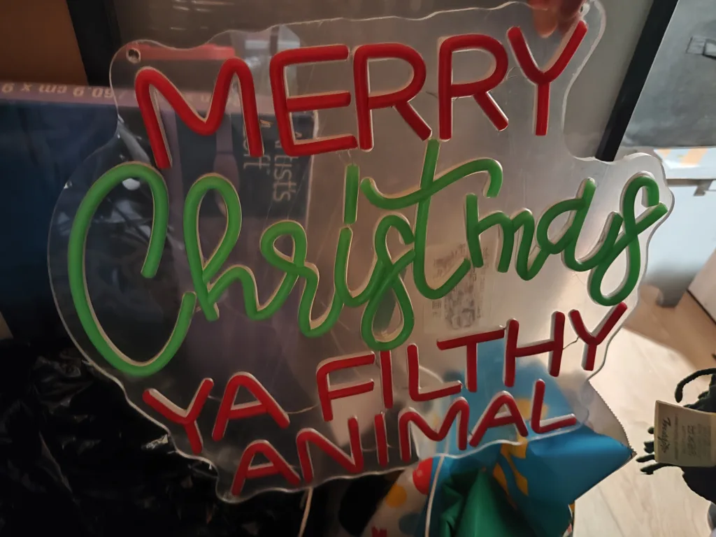 Merry Christmas Ya Filthy Anima movie quote  Sign thumbnail