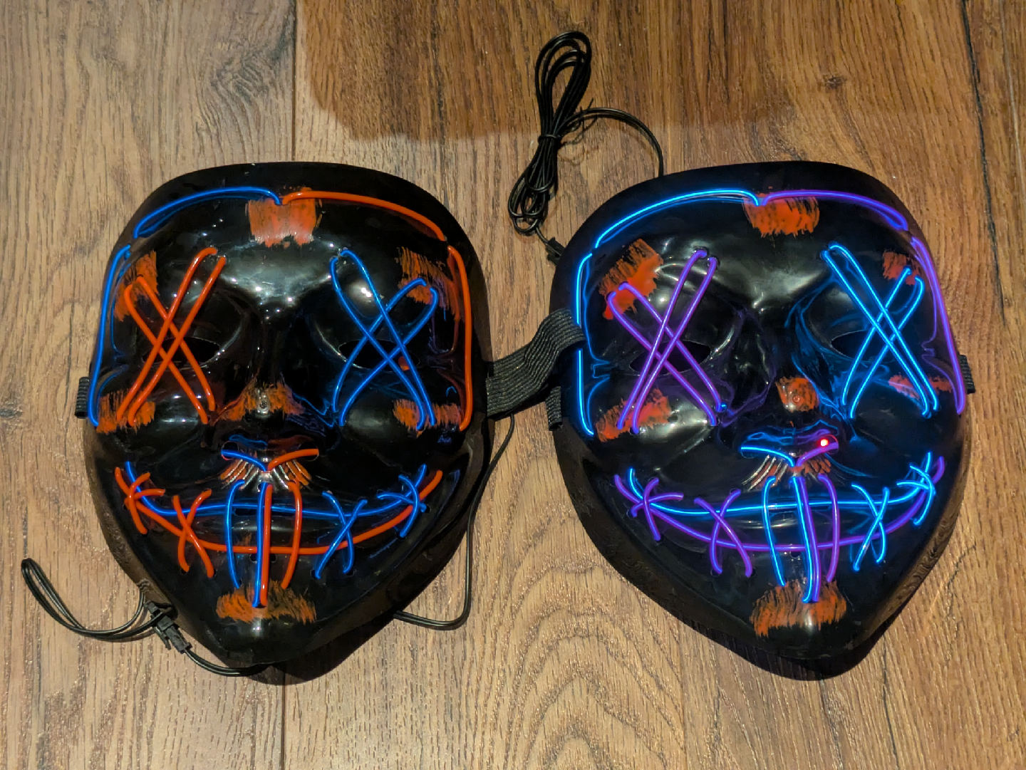 Halloween Masks LED Light Up x 2