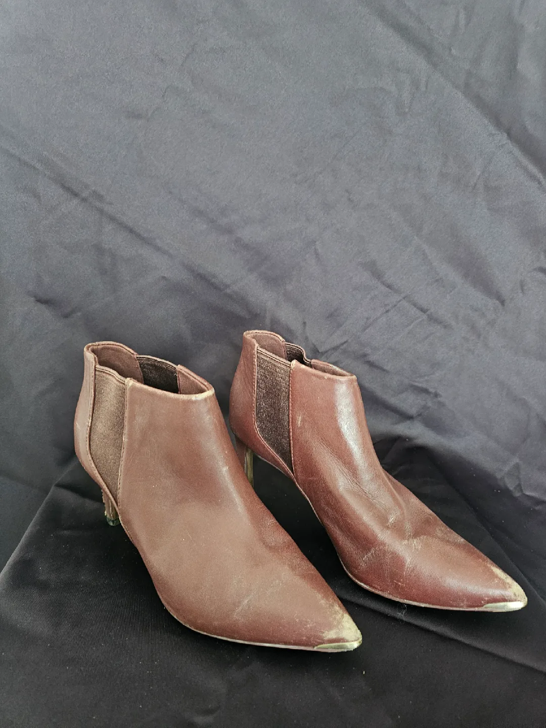 USED - Ted Baker Beriinl Burgundy Leather Ankle Boots - Size 6 thumbnail