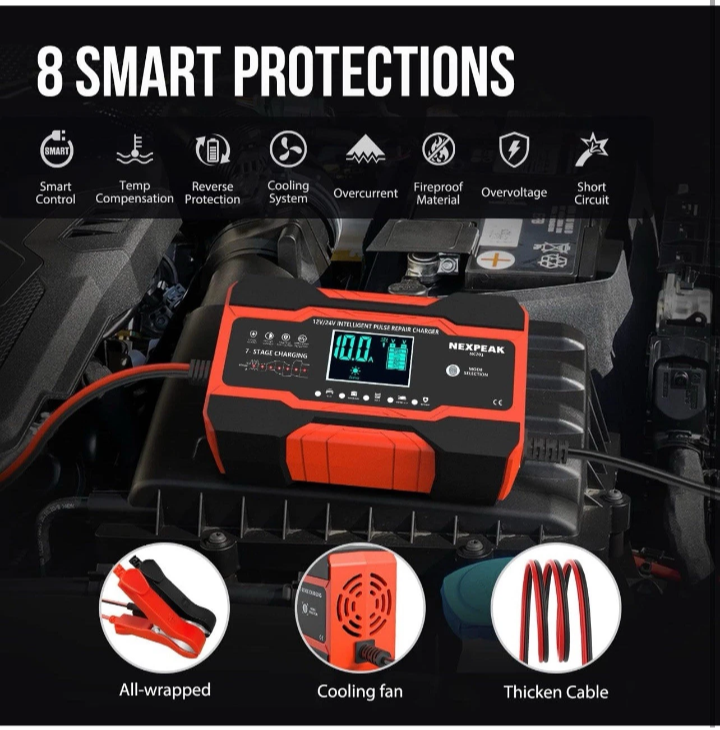 NEXPEAK NC201 12V/24V Intelligent Pulse Repair Charger - photo 4